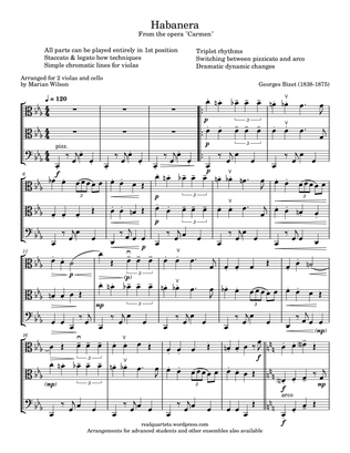 Bizet: Habanera (2 violas, cello)