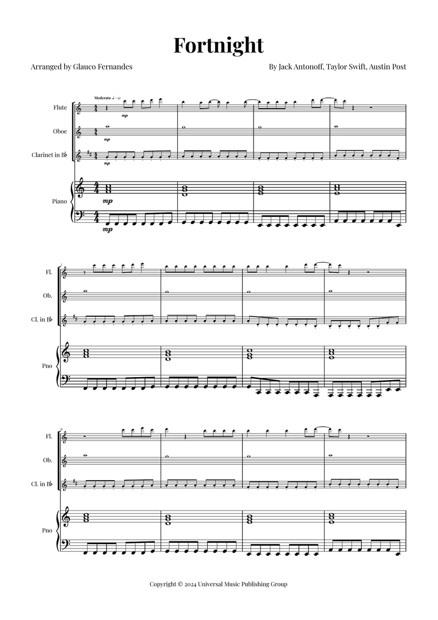 Fortnight Woodwind Trio scores gallery preview page 1