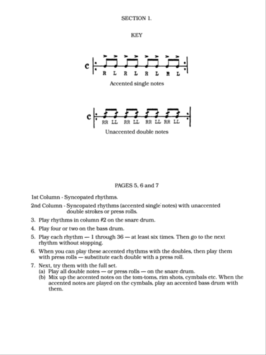 Syncopation and Rolls for the Drum Set