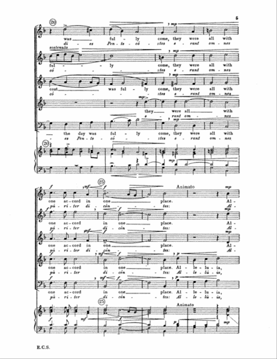 When the Day of Pentecost was Fully Come (Dum Complerentur Dies Pentecostes) 4-Part scores gallery preview page 5