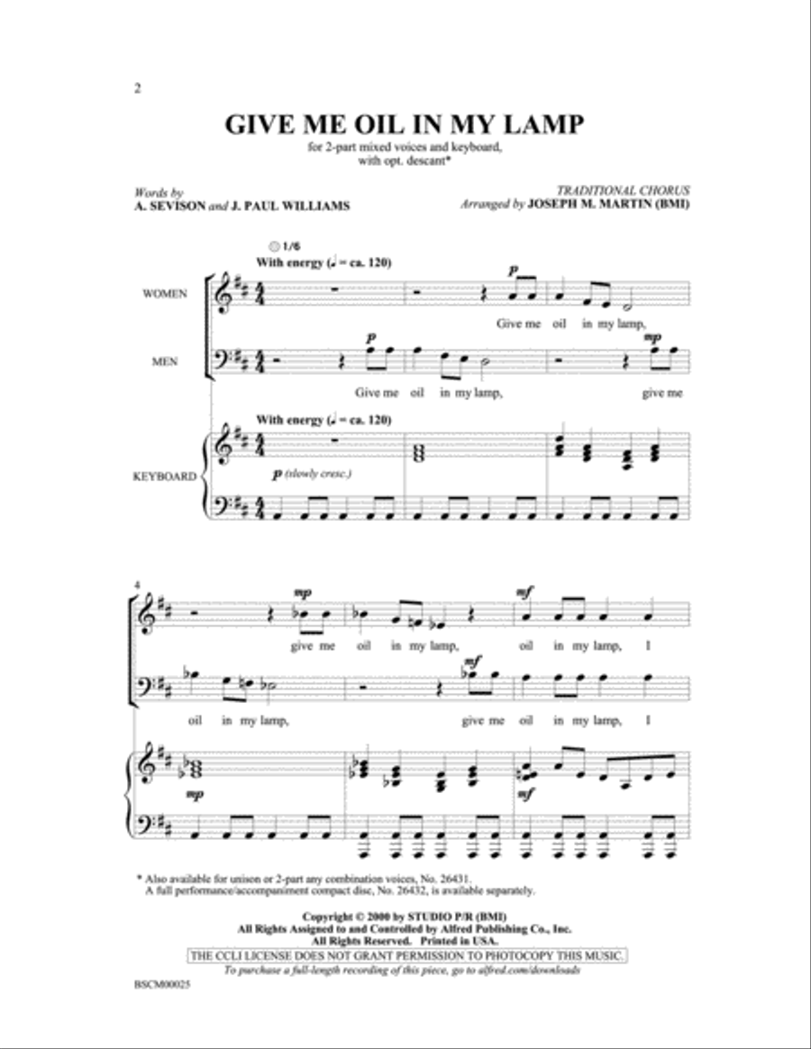Give Me Oil in My Lamp 2-Part scores gallery preview page 2