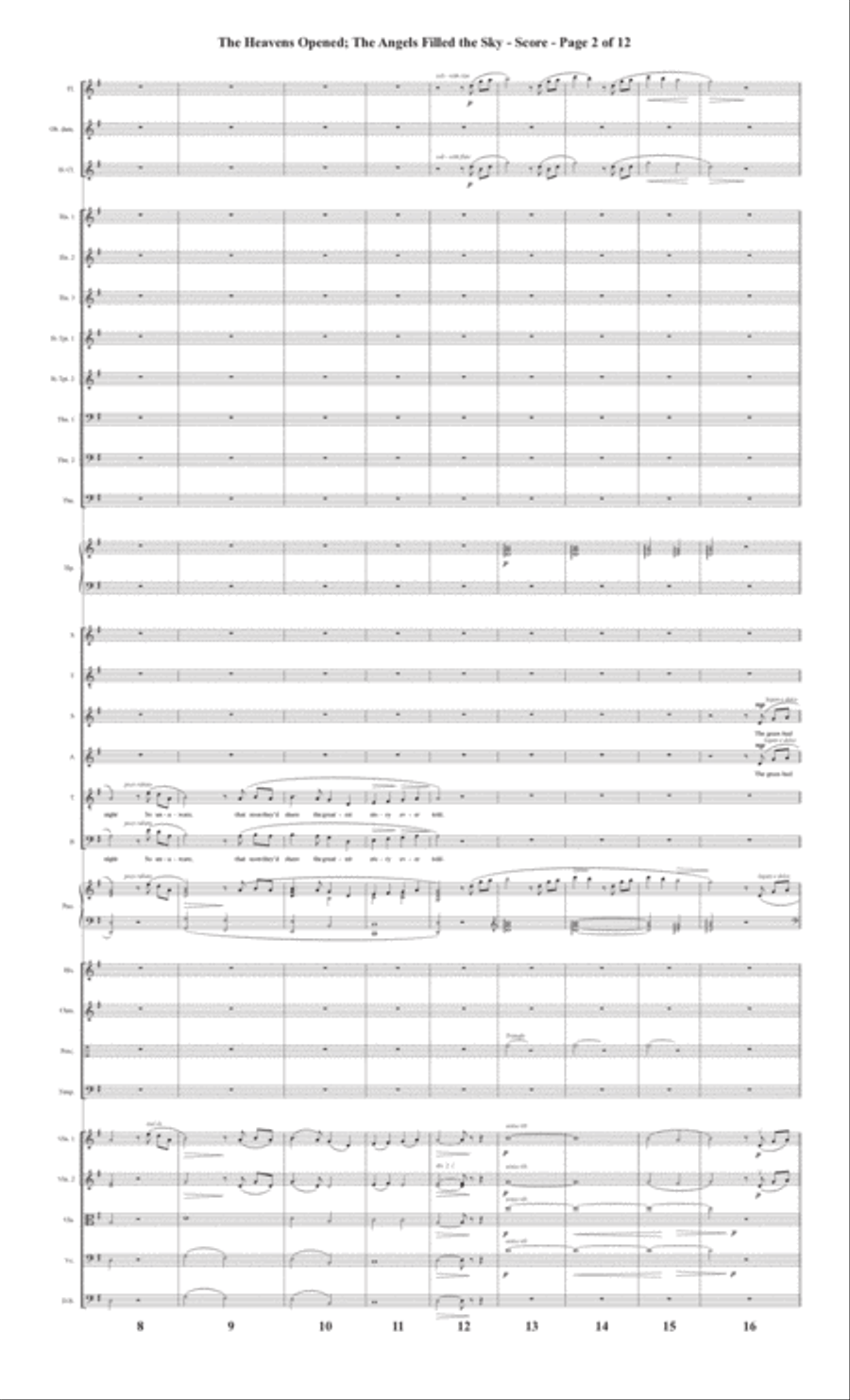 The Heavens Opened; The Angels Filled the Sky - Full Score Choir scores gallery preview page 2