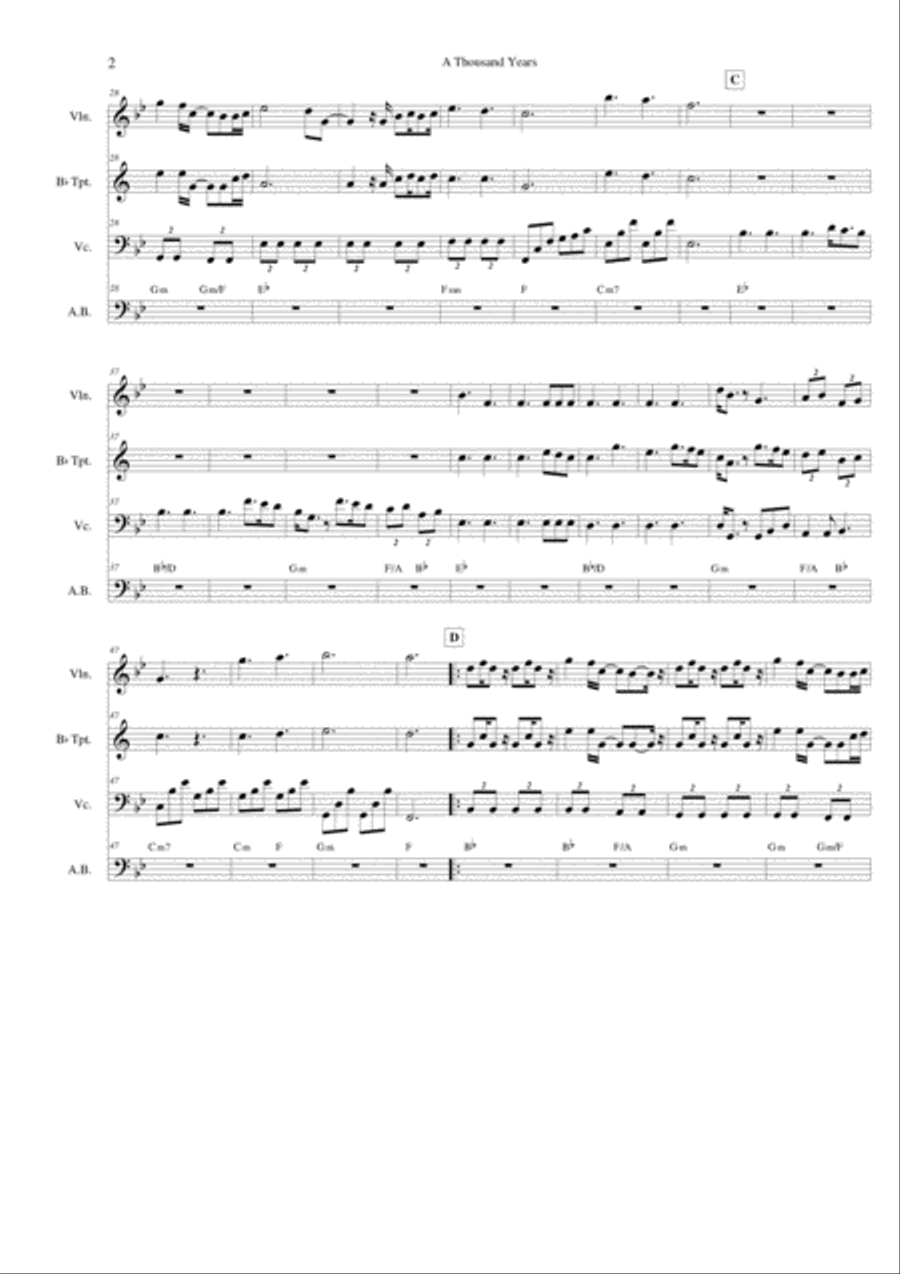A Thousand Years Small Ensemble scores gallery preview page 2