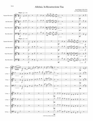Alleluia In Resurrectione Tua arranged for recorder octet or recorder orchestra