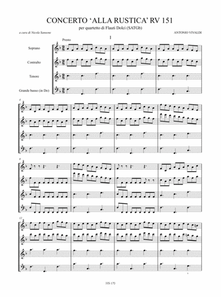 Concerto ‘Alla Rustica’ RV 151 for Recorder Quartet (SATGb) image number null