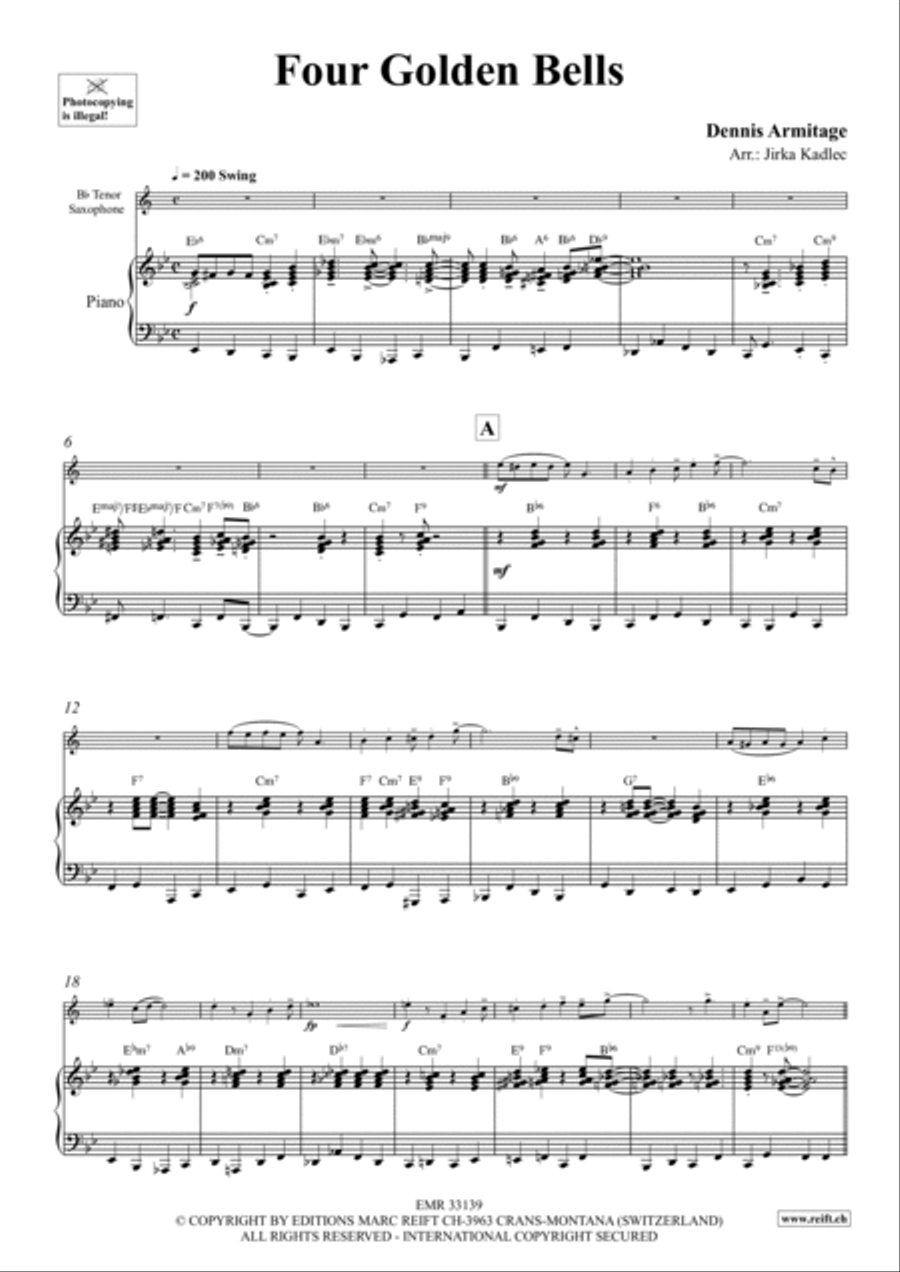 Four Golden Bells Tenor Saxophone scores gallery preview page 4