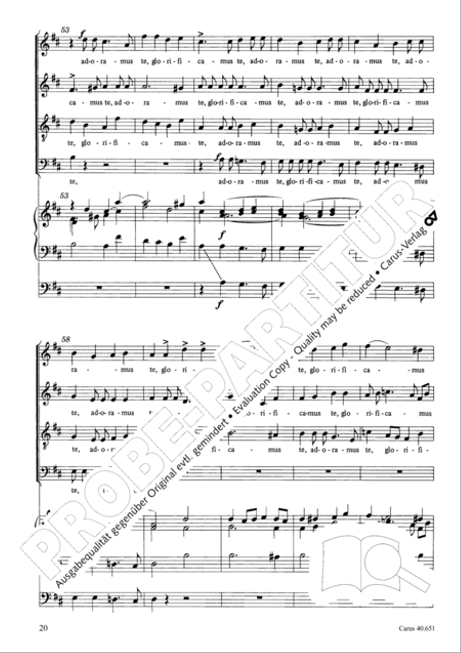 Mass in D Major (Missa in D) 4-Part scores gallery preview page 29