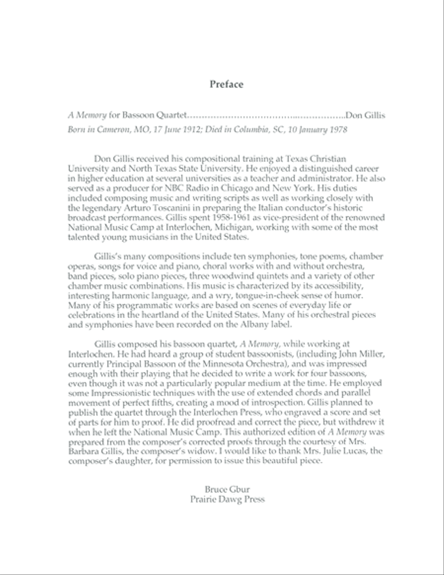 A Memory Bassoon Quartet scores gallery preview page 3