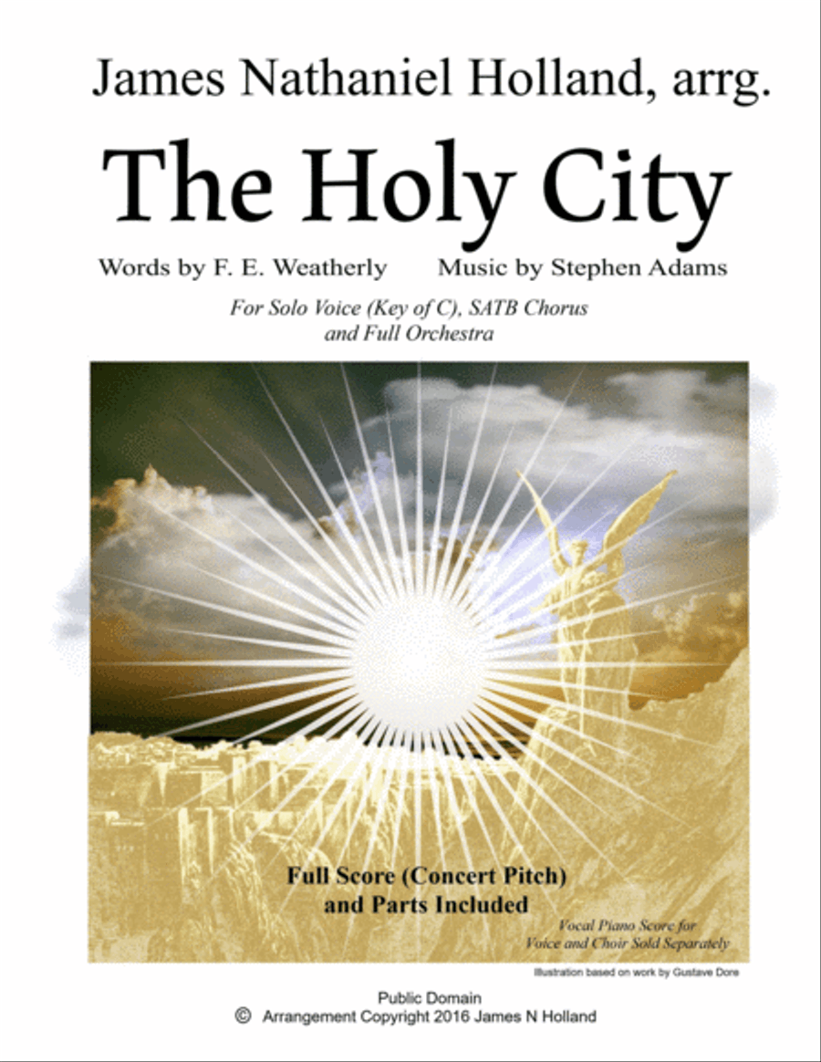 The Holy City for Voice, SATB Choir and Orchestra Key of C 4-Part scores gallery preview page 1