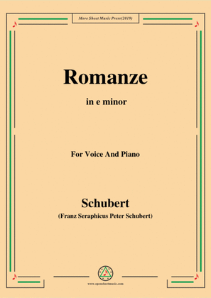Schubert-Romanze,from 'the play Rosamunde',in e minor,Op.26,for Voice and Piano