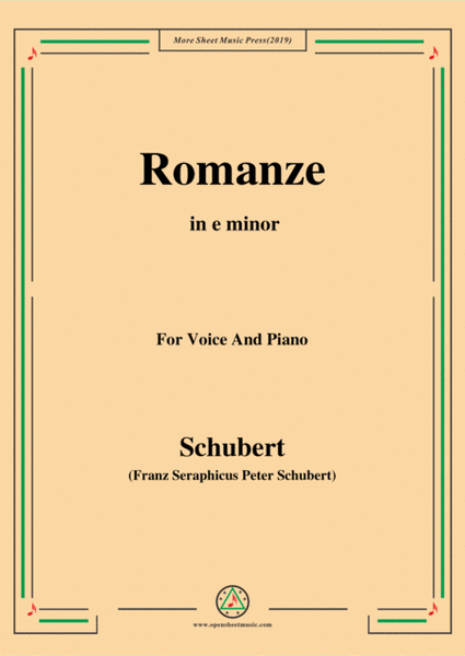 Schubert-Romanze,from 'the play Rosamunde',in e minor,Op.26,for Voice and Piano image number null