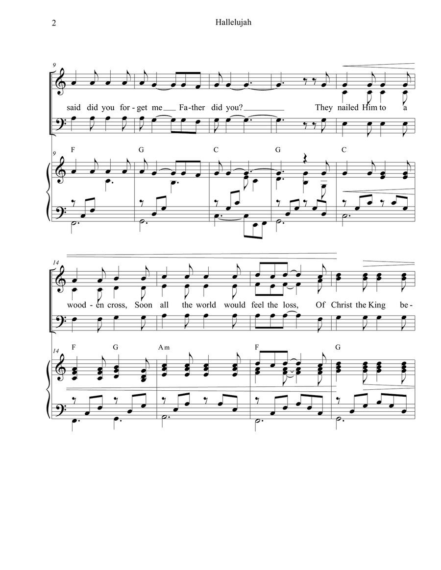 Hallelujah 3-Part scores gallery preview page 2