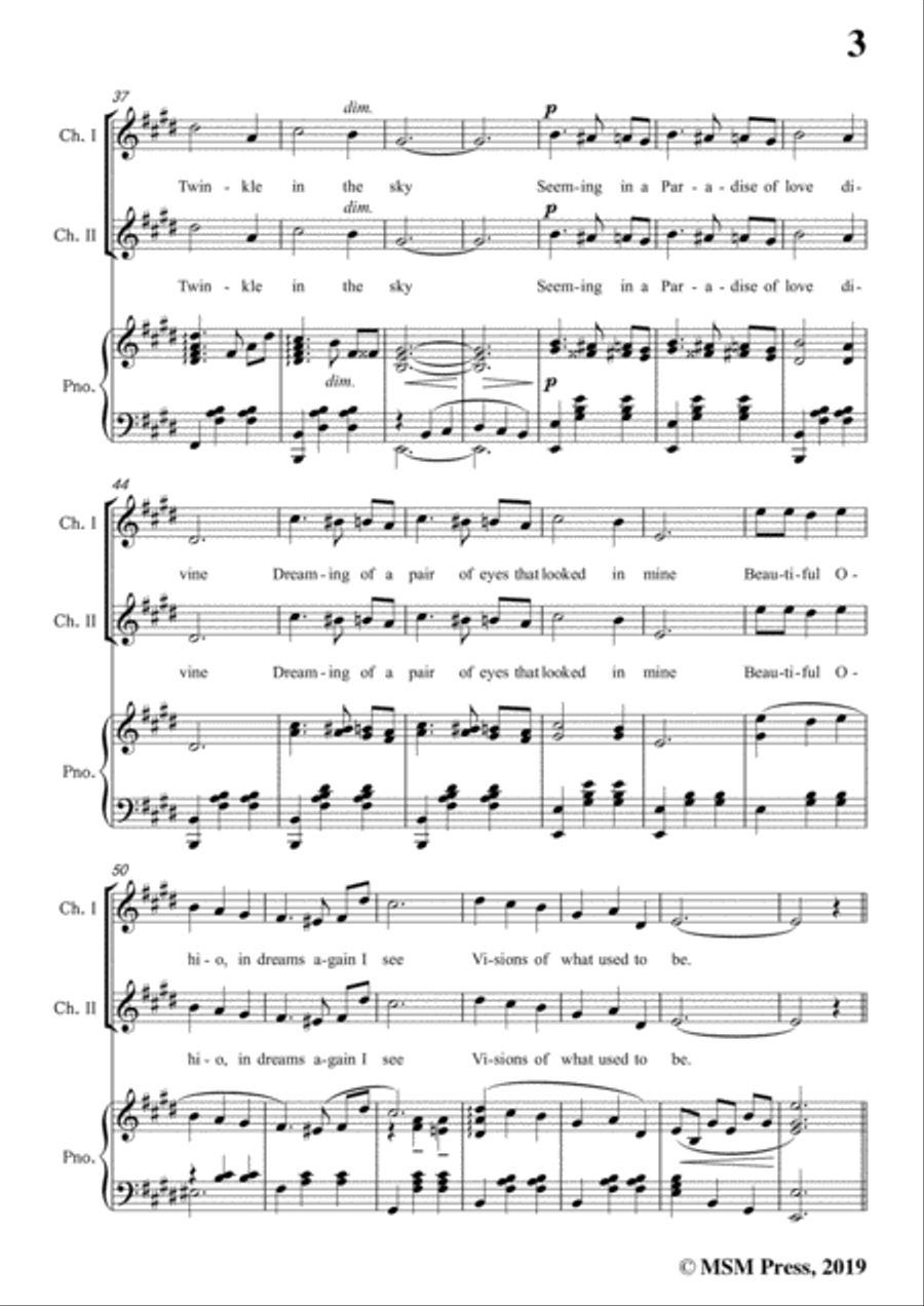 Mary Earl-Beautiful Ohio,in E Major,for Voice and Piano Voice Solo scores gallery preview page 5