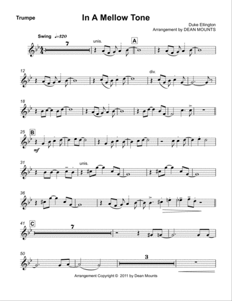 In A Mellow Tone Jazz Ensemble scores gallery preview page 6
