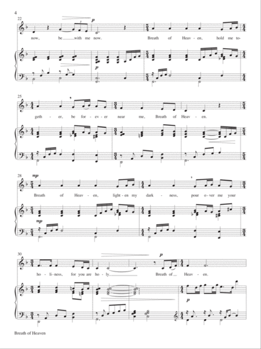 Breath of Heaven (Mary's Song) Choir scores gallery preview page 5