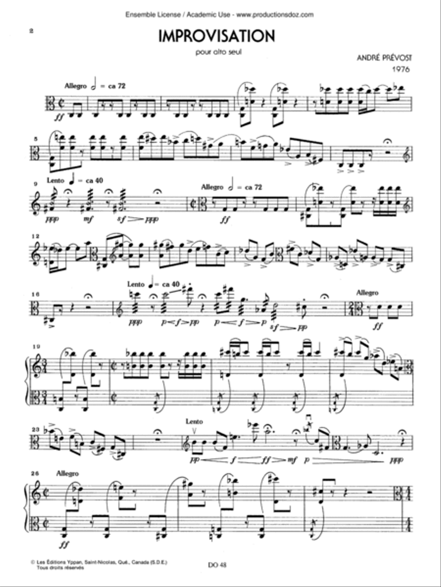 Improvisation Viola Solo scores gallery preview page 2