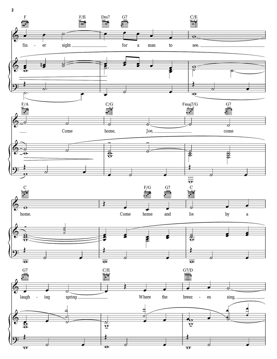 Come Home Piano, Vocal, Guitar scores gallery preview page 2