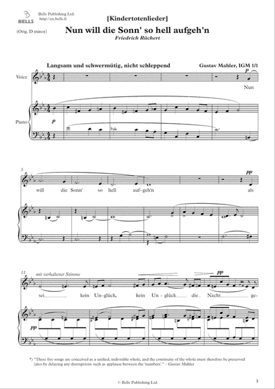 Kindertotenlieder Voice Solo scores gallery preview page 3