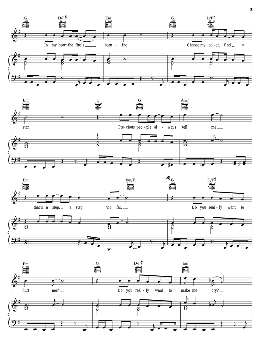 Do You Really Want To Hurt Me Piano, Vocal, Guitar scores gallery preview page 3
