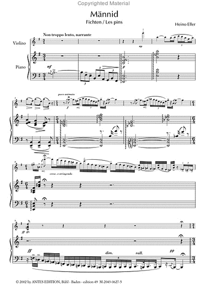 Fichten (Maennid - Mannid) fur Violine und Klavier