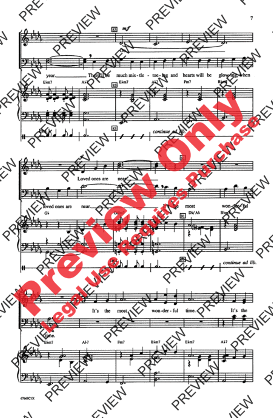 It's the Most Wonderful Time of the Year 4-Part scores gallery preview page 7