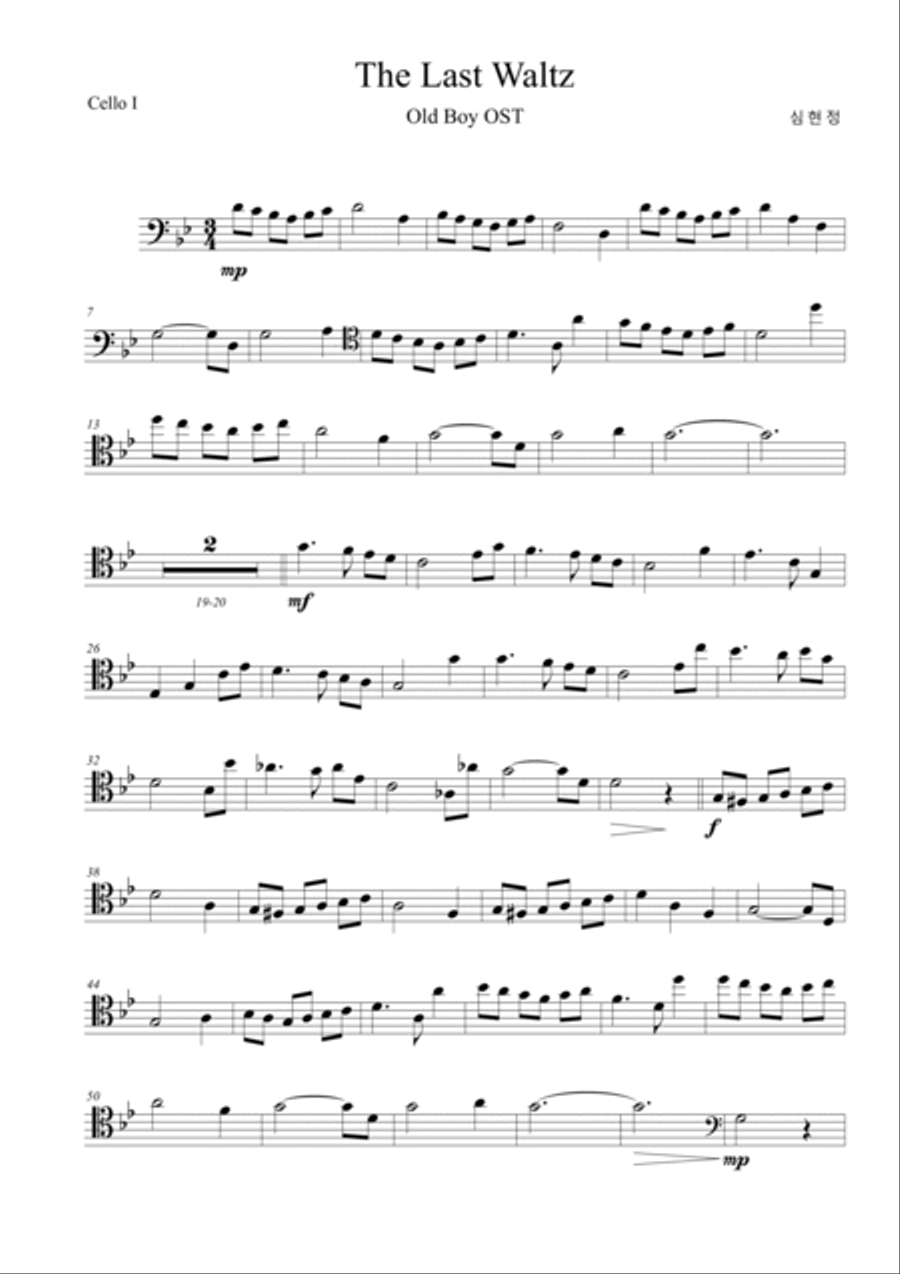 The Last Waltz (Oldboy OST) Cello scores gallery preview page 6