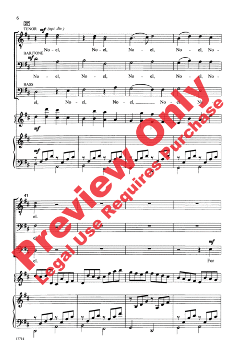 The First Noel / Pachelbel's Canon Men's Choir scores gallery preview page 6