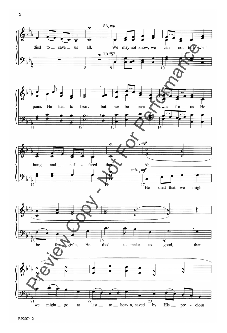 There Is a Green Hill Far Away 4-Part scores gallery preview page 3