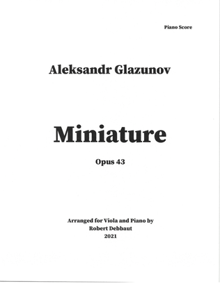 "Miniature" by Aleksandr Glazunov for Viola and Piano