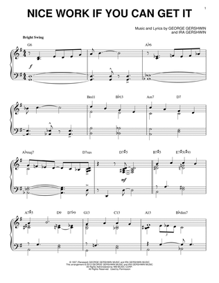 Book cover for Nice Work If You Can Get It [Jazz version] (arr. Brent Edstrom)