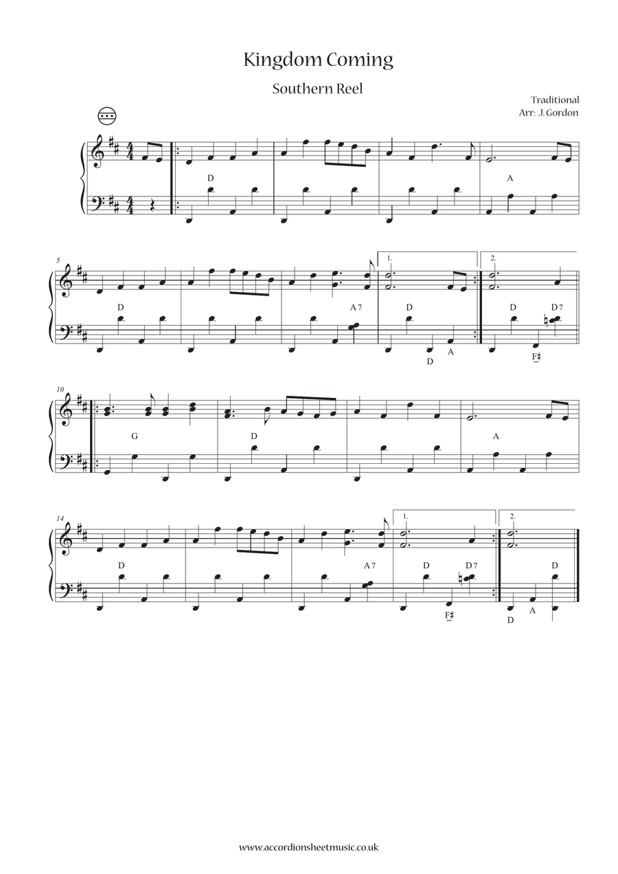 Kingdom Coming Accordion scores gallery preview page 1
