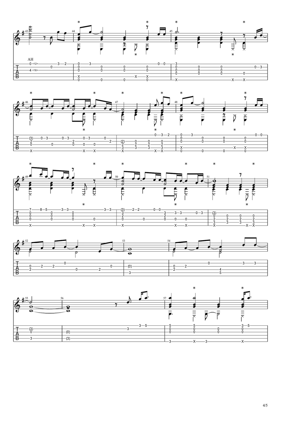 Wind Breaker Bgm Acoustic Guitar scores gallery preview page 4