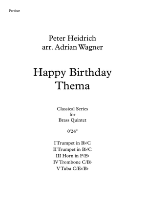 Book cover for "Happy Birthday Thema" Brass Quintet arr. Adrian Wagner