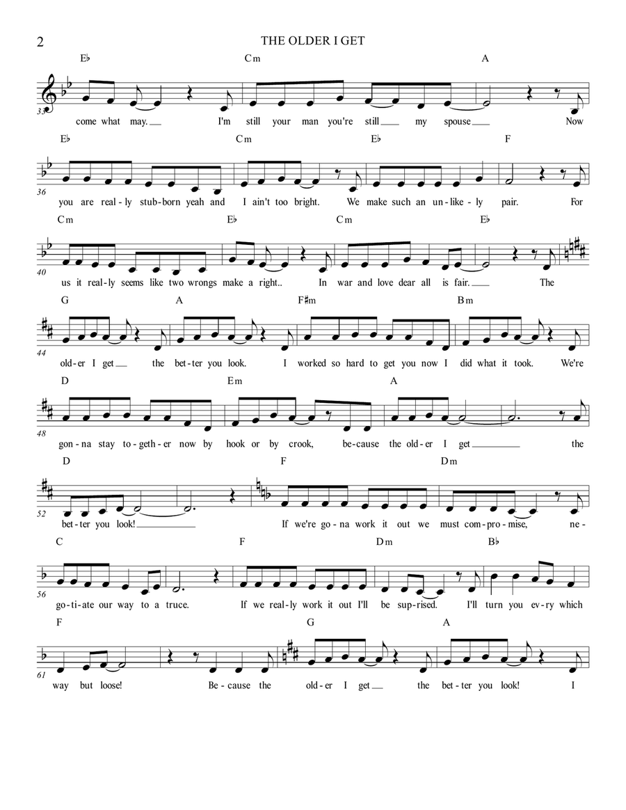THE OLDER I GET THE OLDER I GET Piano, Vocal scores gallery preview page 2