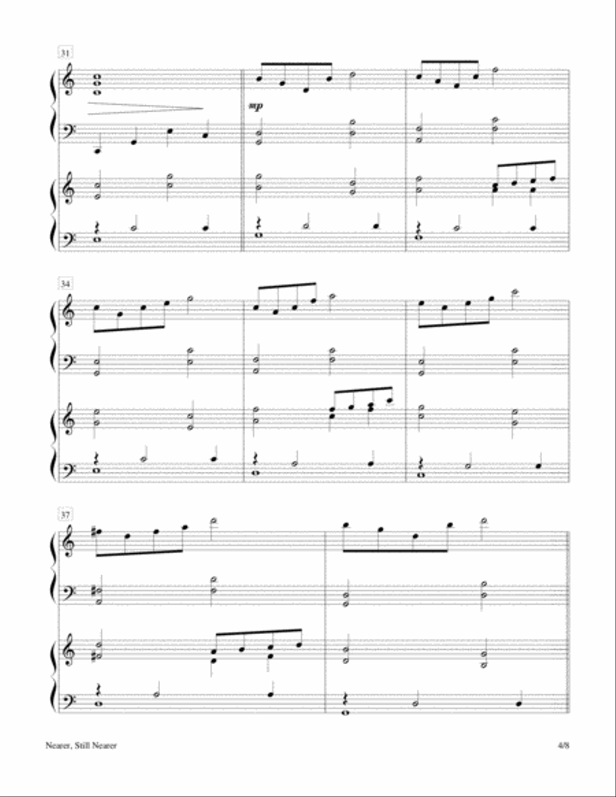 Nearer, Still Nearer (Keyboard Duet - 2 Pianos, 4 Hands) 2 Pianos, 4-Hands scores gallery preview page 4