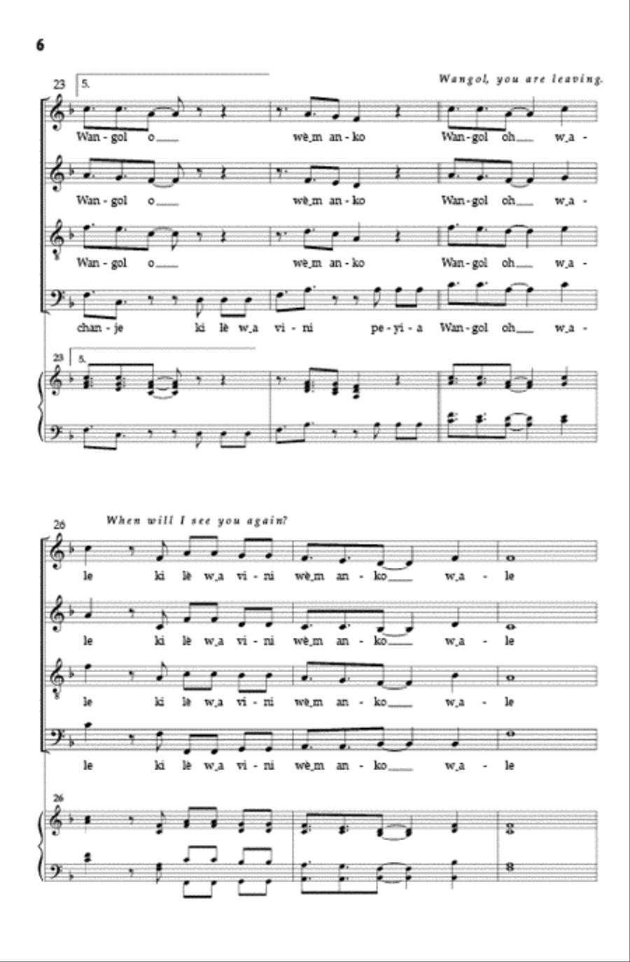 Wangol Wangol 4-Part scores gallery preview page 5