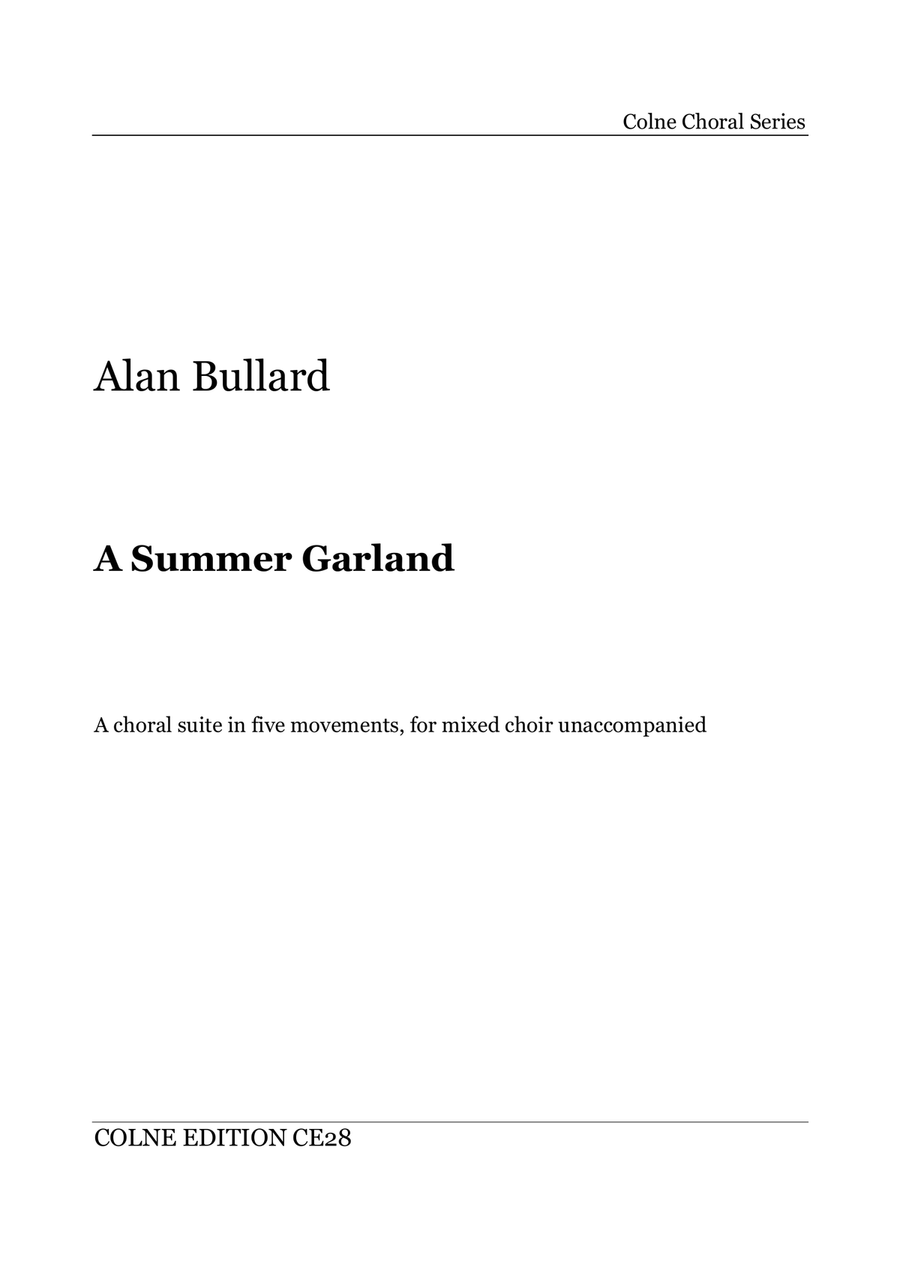 Book cover for A Summer Garland (choral suite for mixed choir unaccompanied)