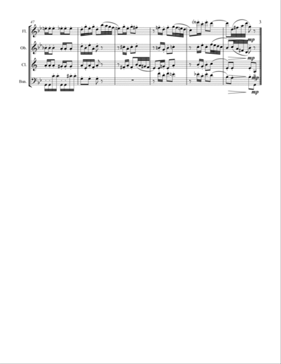 The Nutcracker Suite - 3. Dance of the Sugar-Plum Fairy (for Woodwind Quartet) Woodwind Quartet scores gallery preview page 4