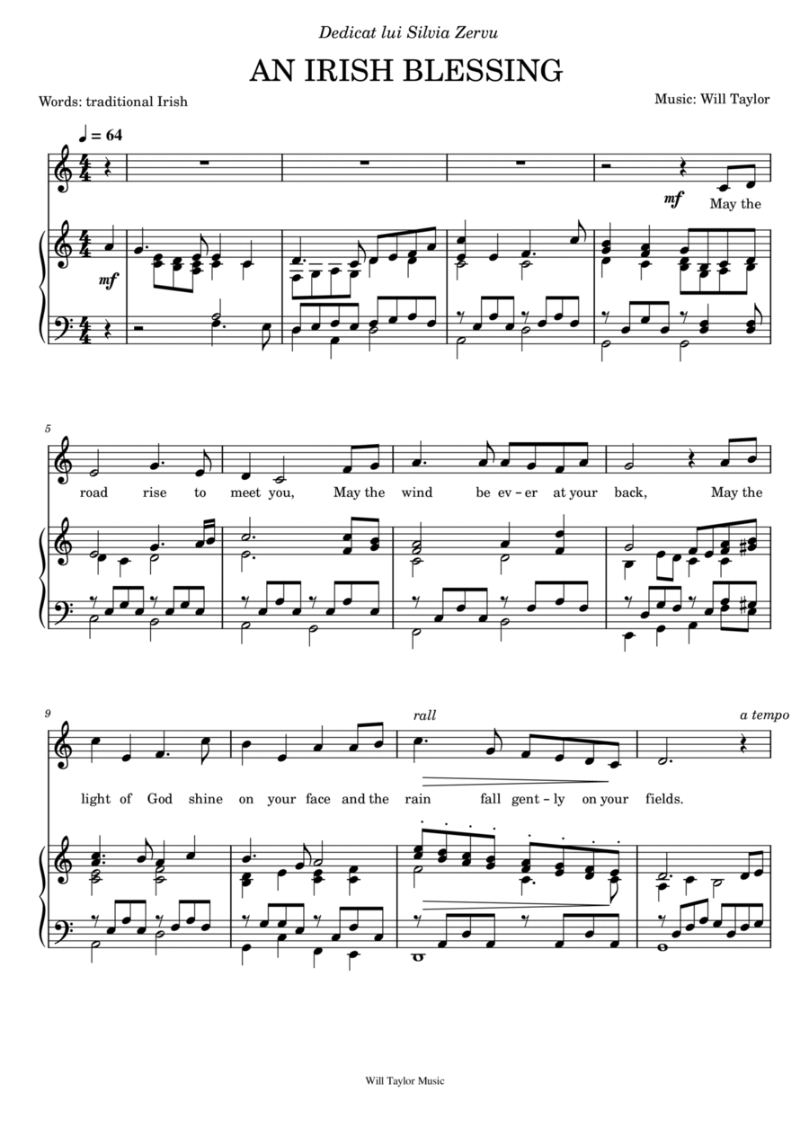 Book cover for An Irish Blessing (solo version low voice)