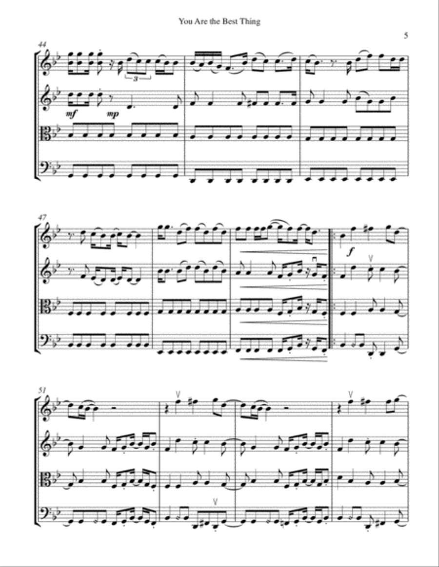 You Are The Best Thing String Quartet scores gallery preview page 6