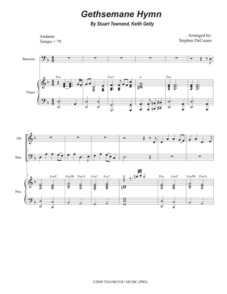 Gethsemane Hymn Woodwind Quartet scores gallery preview page 1