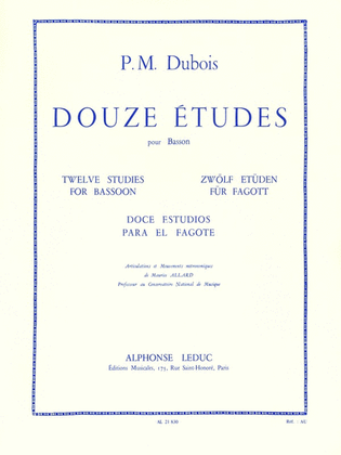 Book cover for 12 Etudes (bassoon Solo)