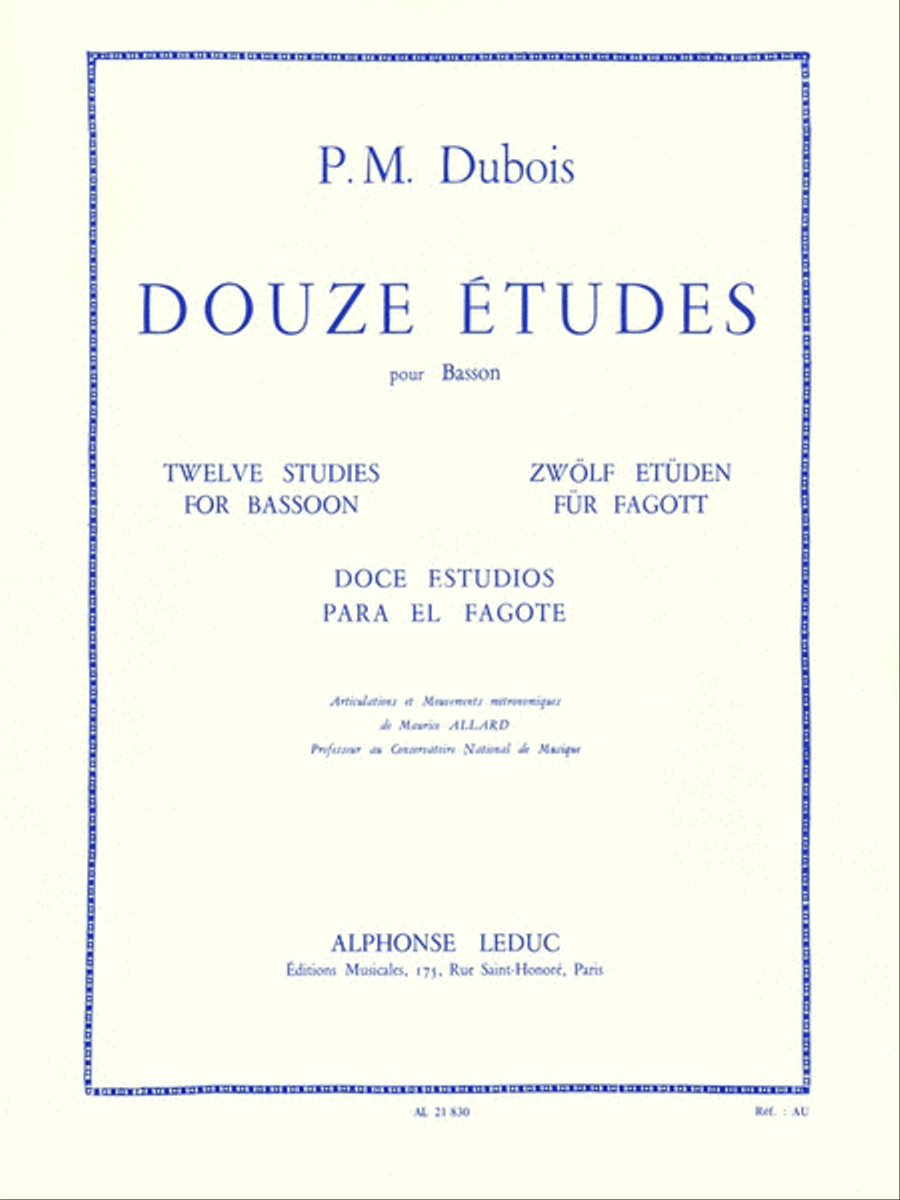 12 Etudes (bassoon Solo) 12 Etudes (bassoon Solo) Bassoon Solo scores gallery preview page 1