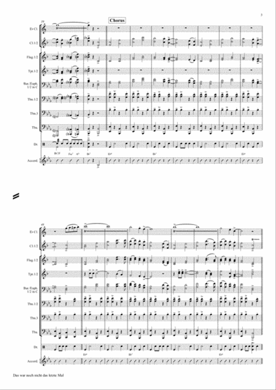 Das war noch nicht das letzte Mal - German Polka - Oktoberfest - German Band Clarinet scores gallery preview page 3