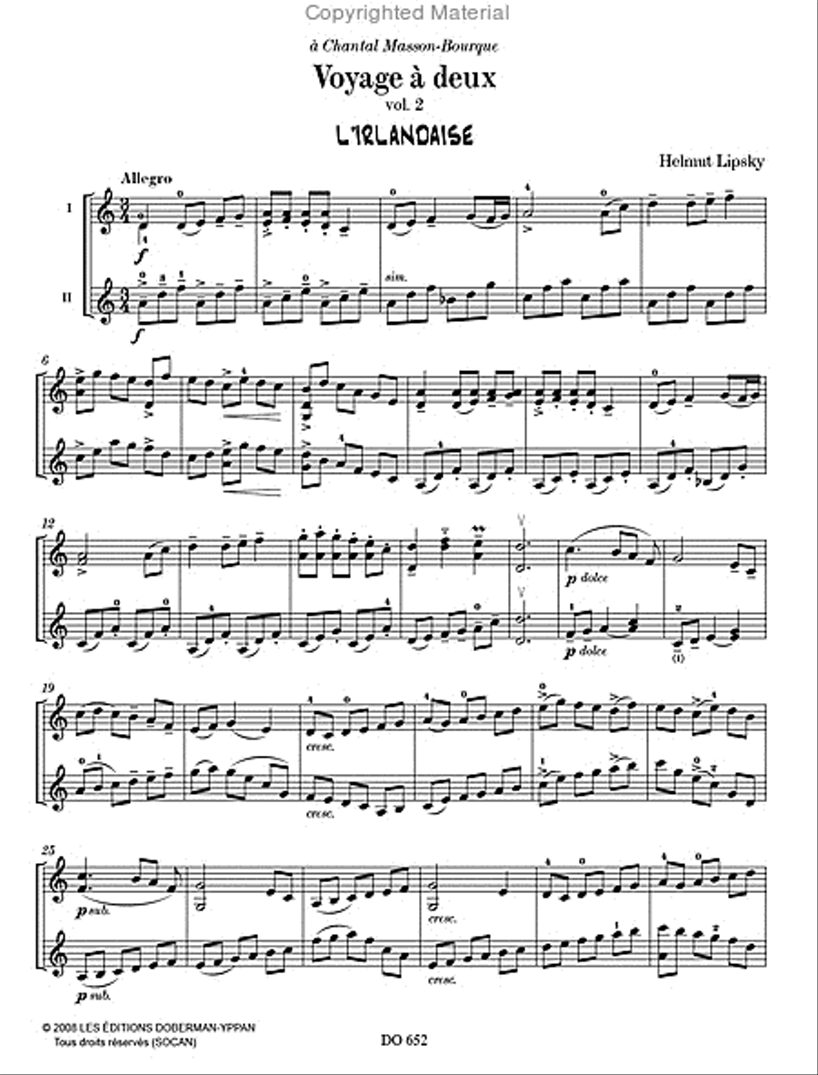 Voyage à deux, volume 2 Violin scores gallery preview page 2