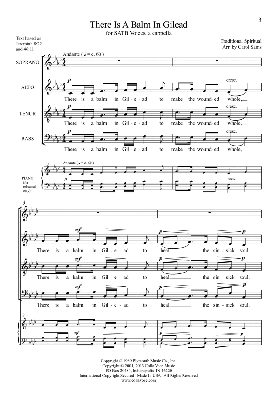 There Is A Balm In Gilead 4-Part scores gallery preview page 1