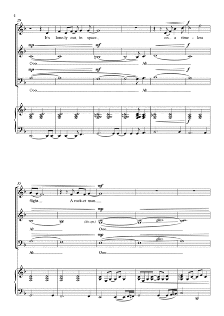 Rocket Man (i Think It's Gonna Be A Long Long Time) 3-Part scores gallery preview page 4