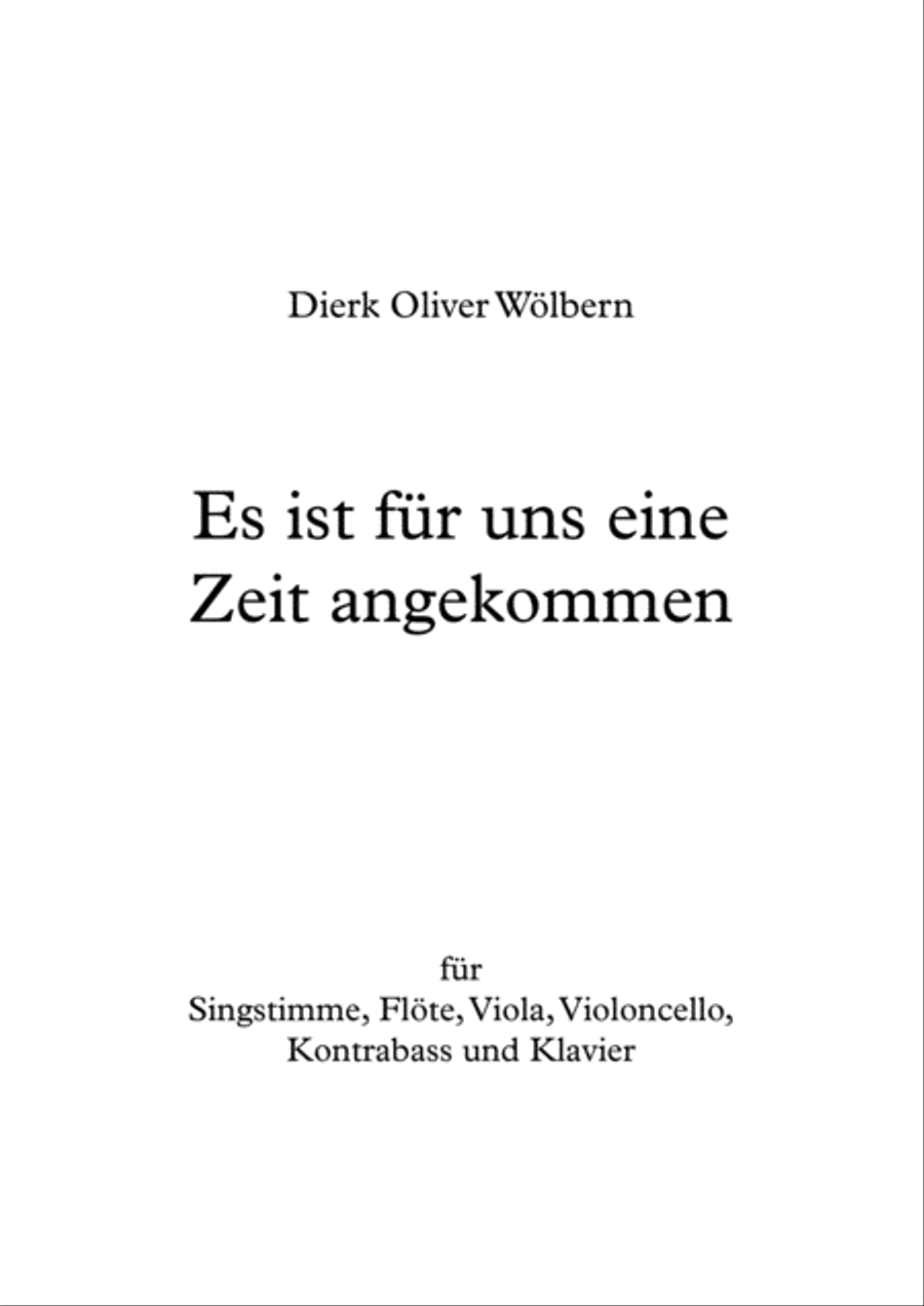 Es ist für uns eine Zeit angekommen Unison Choir scores gallery preview page 1