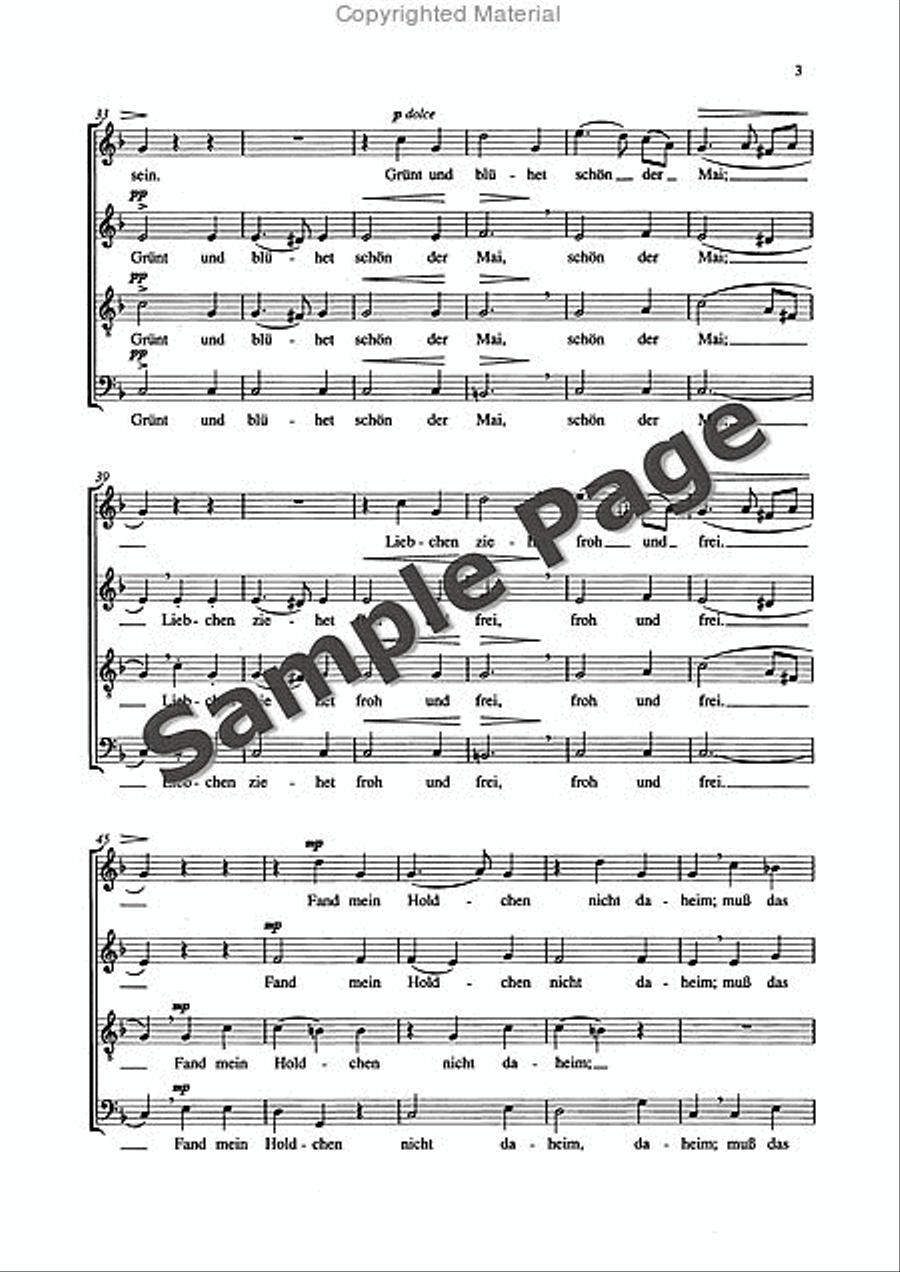 Hauptmann M Mailied Op25/3 4-Part scores gallery preview page 4