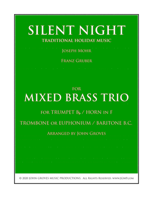 Book cover for Silent Night - Trumpet, Horn, Trombone (Brass Trio)